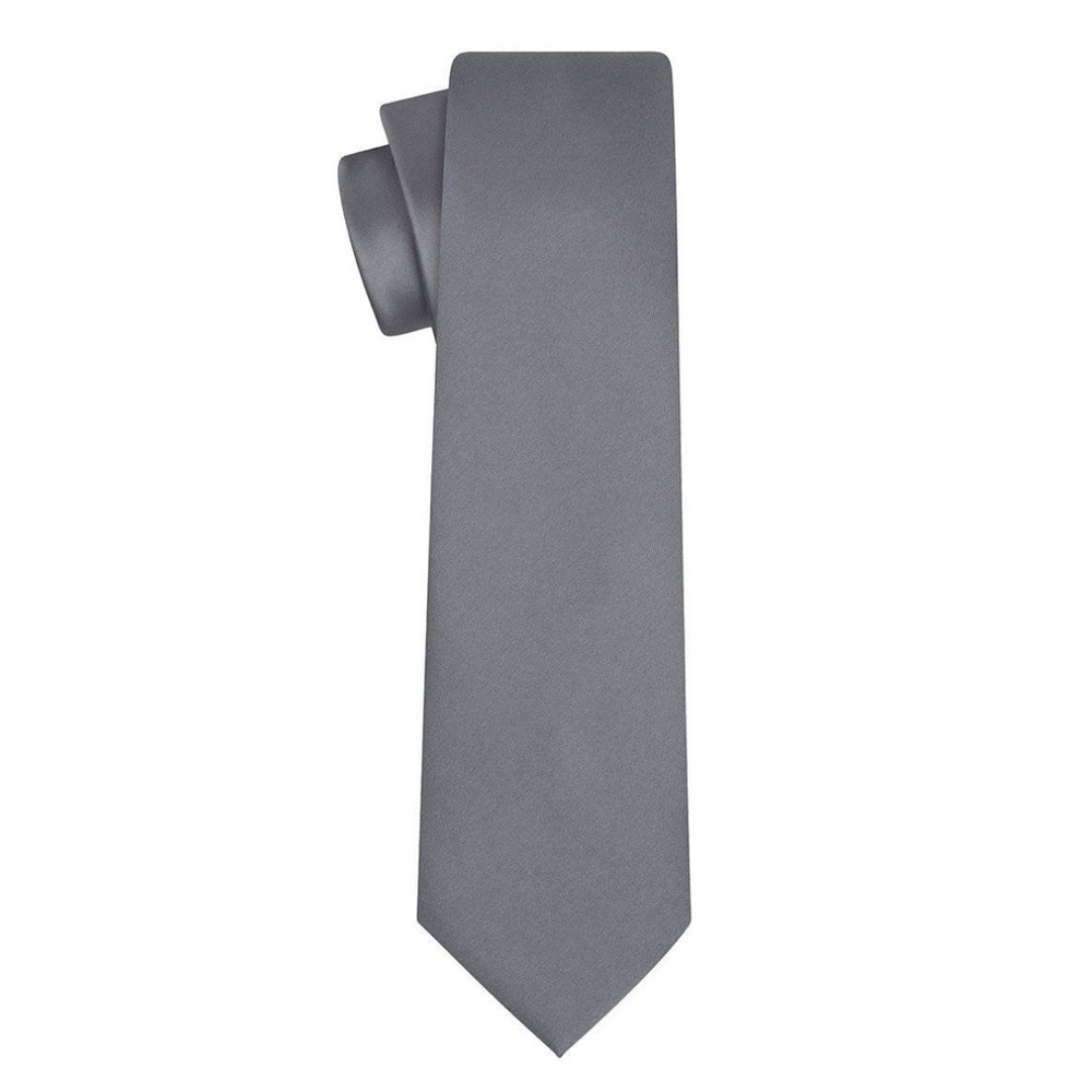 NEW KissTies Gray Silk Tie - Extra Long XL